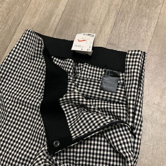 Womens NWT H&M Checkered High Waisted Ankle Casual Work Business Career Pants - Picture 5 of 8
